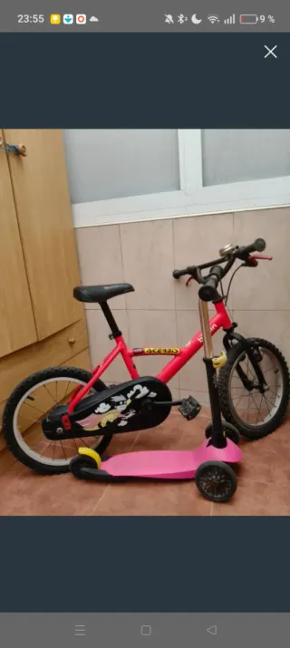 Bicicleta infantil y patinete 2 en 1