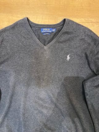 Jersey Polo Ralph Lauren Gris V-Neck Pima
