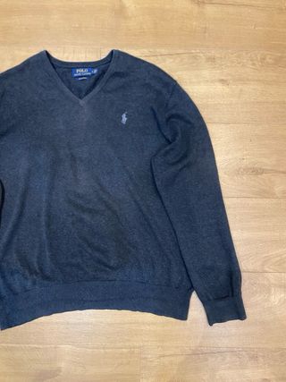 Jersey Polo Ralph Lauren Gris V-Neck Pima