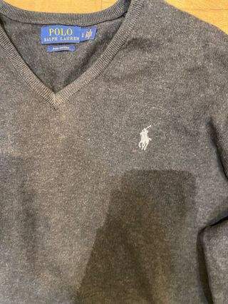 Jersey Polo Ralph Lauren Gris V-Neck Pima