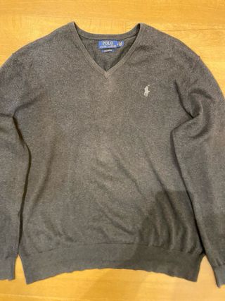 Jersey Polo Ralph Lauren Gris V-Neck Pima