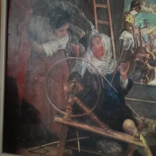 Cuadro antiguo Las Hilanderas