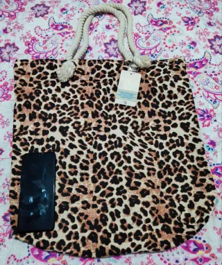 Bolsa de playa animal print
