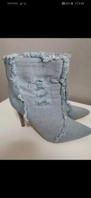 Stivaletti donna denim tacco alto n.41 (veste 40)