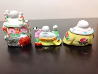 Lote de 3 Budas em Cerâmica (Vintage)