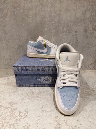 Air Jordan 1 Low SE "Worn Blue" Denim – Gold Charm