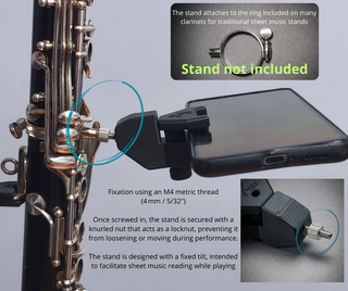 Atril para clarinete partituras digitales