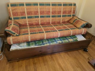 Sofá Cama Madera con Cama Extra 90cm