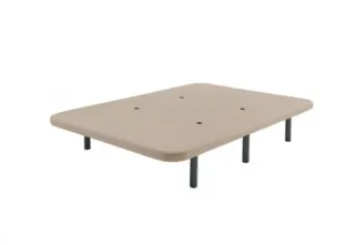 Base tapizada beige con patas metálicas