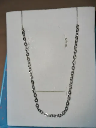 Cadena Plata Ley Eslabón Forzado 60cm