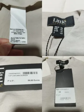 Top fiesta cintura dorada con lazada.