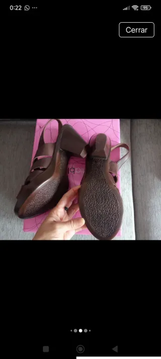 Sandalias Natalia Blanco Piel Marrón Nuevas