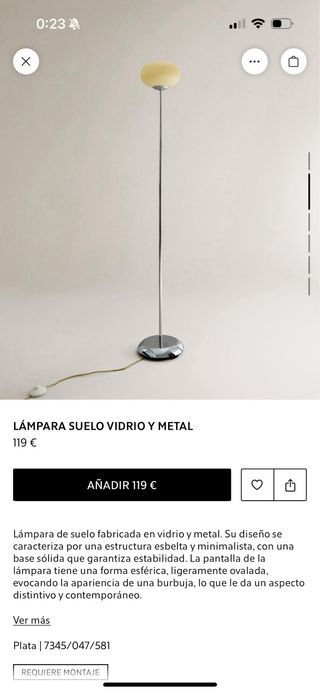 Lámpara de pie Zara Home