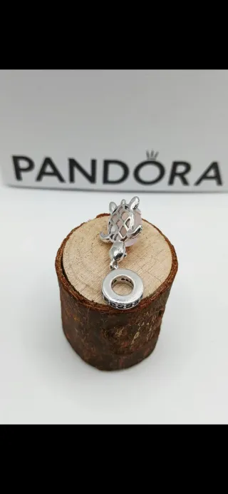 Pandora Charm Tortuga Rosa y Plata
