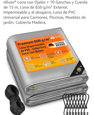 Tela tenda con occhielli e ganci