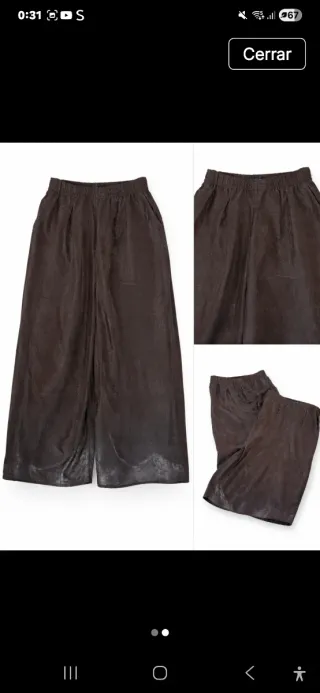 Pantalón ancho negro satinado