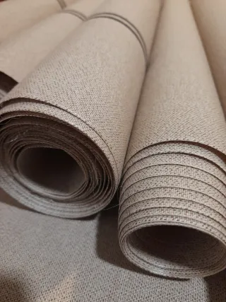 Tela per tende beige marrone medio e nero rigato