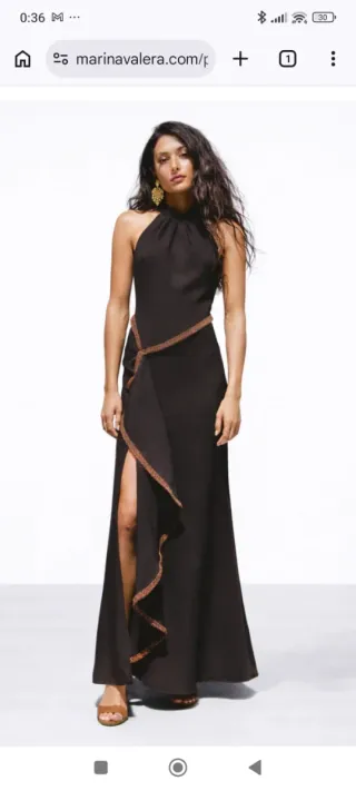 Vestido largo marrón chocolate