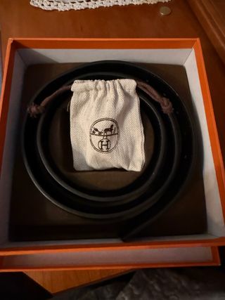 Cinturón Hermes Negro/Marrón