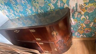 Mueble antiguo madera y cristal