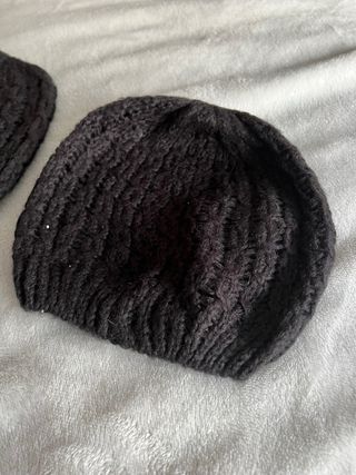 Pack 3 gorros lana (negro y marrón)