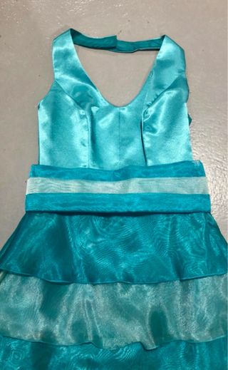 Vestido y chaqueta fiesta turquesa