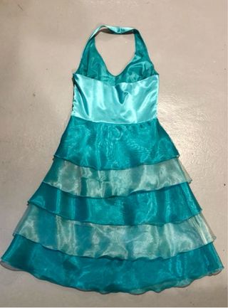 Vestido y chaqueta fiesta turquesa