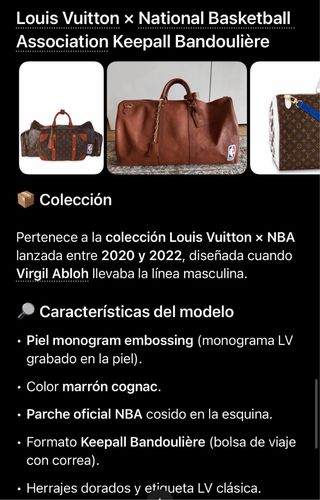 Keepall Louis Vuitton Marrón NBA
