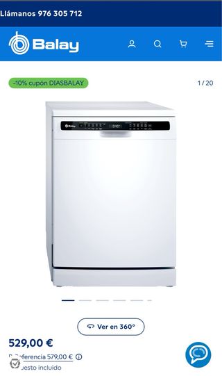 Lavavajillas Balay 3VS5011BA 60cm Nuevo