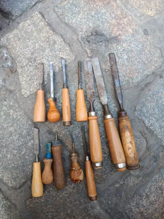 Juego 12 gubias madera