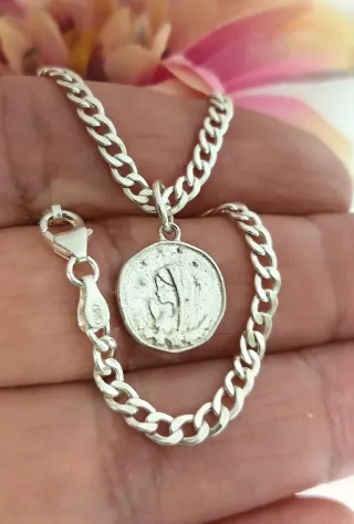 Pulsera religiosa Virgen Niña plata de ley 925