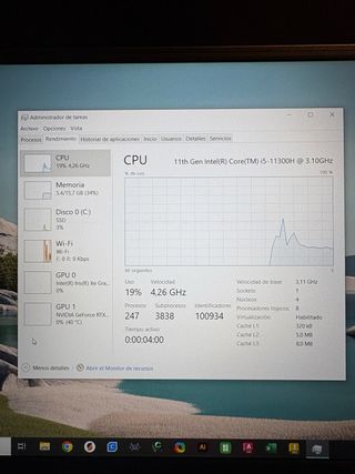 Portátil Asus TUF Dash F15 i5 16GB 1TB