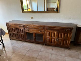 Cama matrimonio, cabecero, colchón y mesillas 200€
