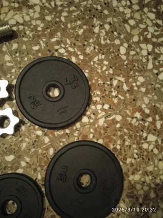 Mancuernas gym 2 discos 2kg y 2 discos 1kg