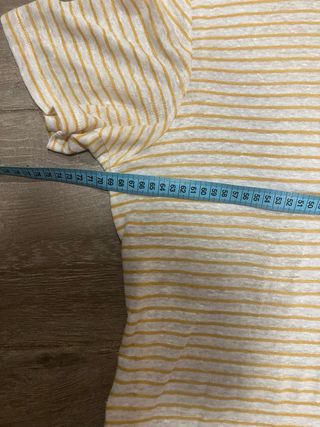 Camiseta Violeta Rayas Blanca y Amarilla T. Grande