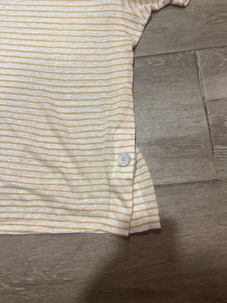 Camiseta Violeta Rayas Blanca y Amarilla T. Grande