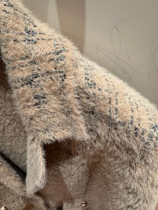 Abrigo cuadros lurex mujer