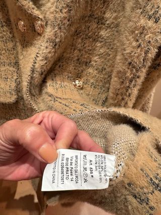 Abrigo cuadros lurex mujer