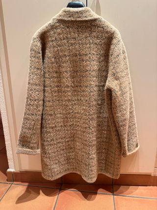 Abrigo cuadros lurex mujer