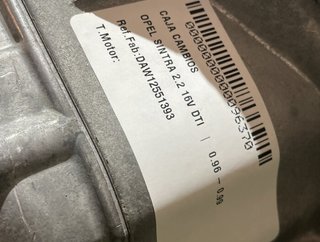 Caja cambios daw12551393 opel sintra 2.2 16v 96370