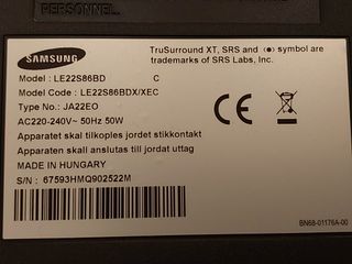 TV Samsung LE22S86BD 22'' (56cm)+ mando