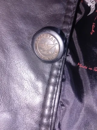 Chaqueta de piel larga hombre negra