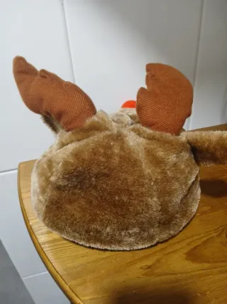 Gorro Reno Peluche Navideño
