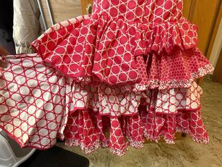 Vestido de flamenca rosa y blanco