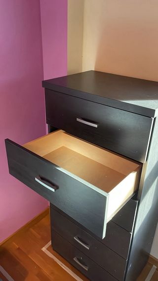 Dormitorio completo madera y cristal