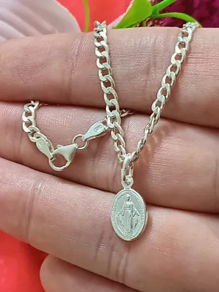 Pulsera Plata con medalla Virgen Milagrosa plata
