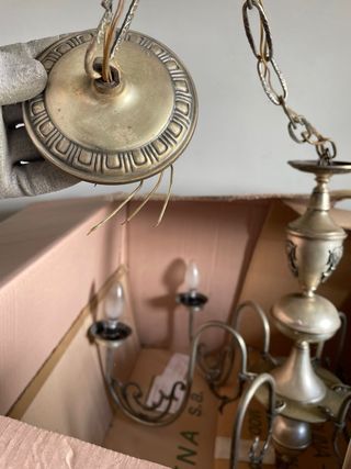 Lámpara de techo metal dorada/plateada