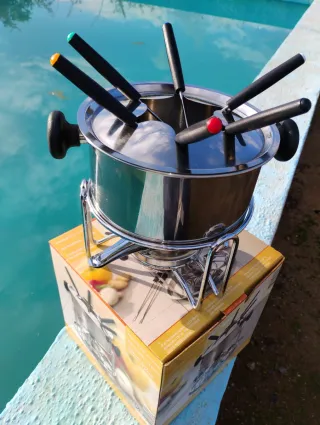 Set Fondue Acero Inoxidable 6 Tenedores