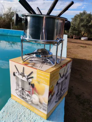 Set Fondue Acero Inoxidable 6 Tenedores