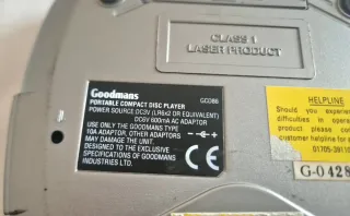 Reproductor CD Portátil Goodmans discman